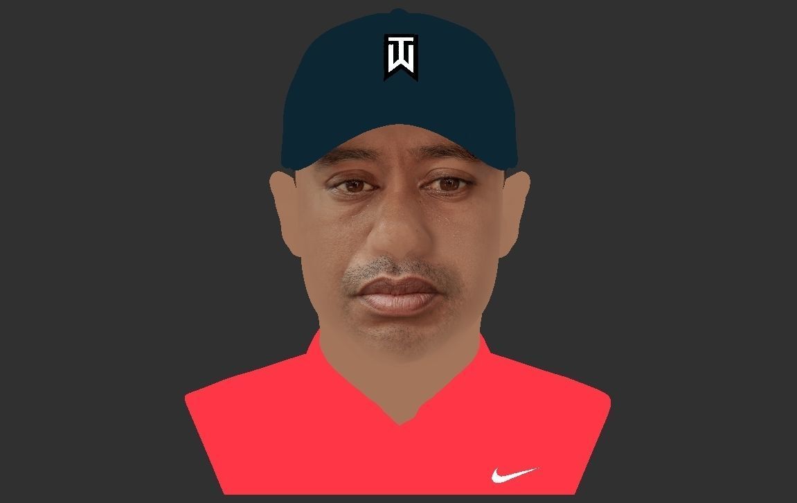 Tiger Woods bust ready for full color 3D printing 3D print model_22