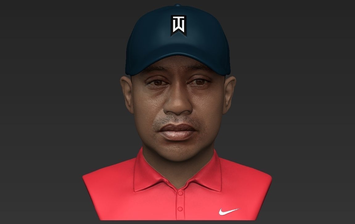 Tiger Woods bust ready for full color 3D printing 3D print model_19