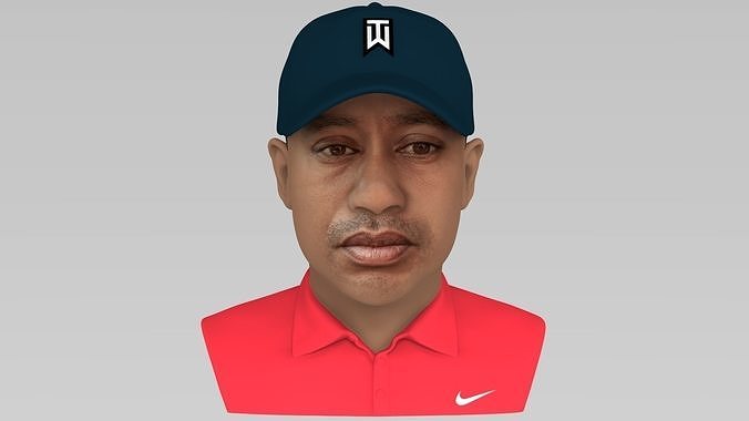 Tiger Woods bust ready for full color 3D printing 3D print model