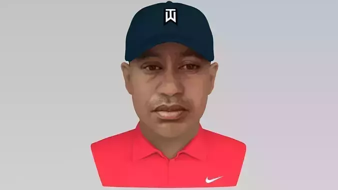 Tiger Woods bust ready for full color 3D printing 3D print model