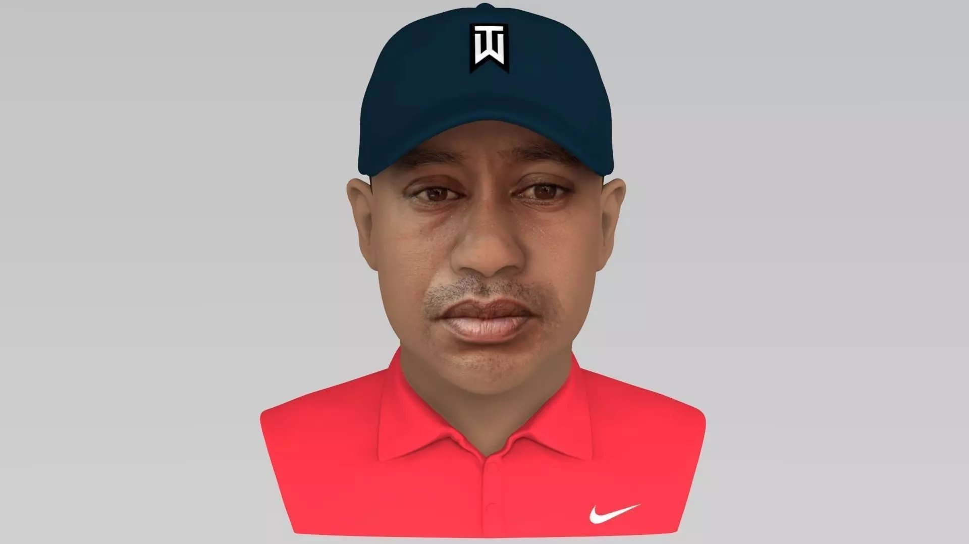 Tiger Woods bust ready for full color 3D printing 3D print model_0