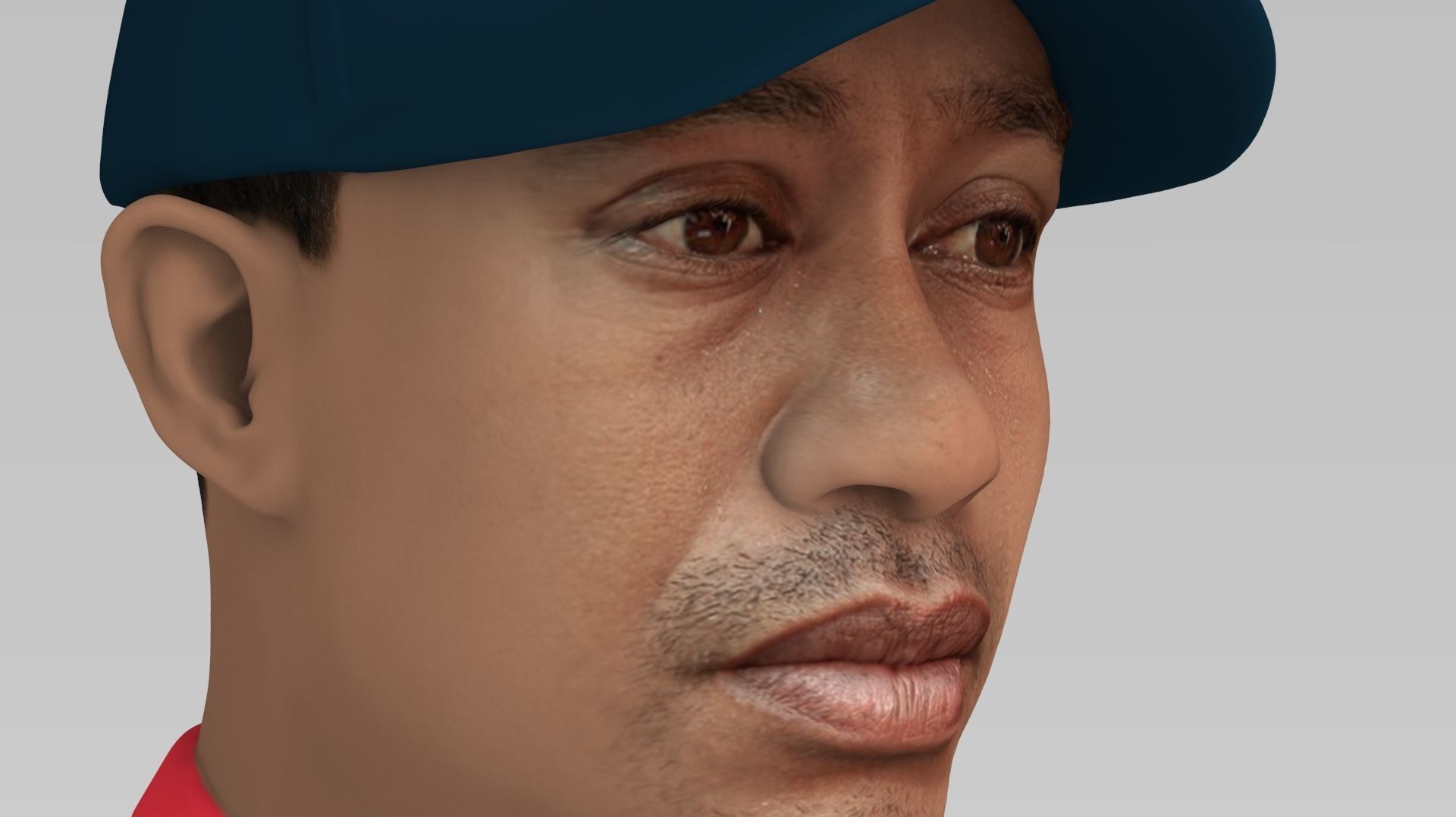 Tiger Woods bust ready for full color 3D printing 3D print model_11