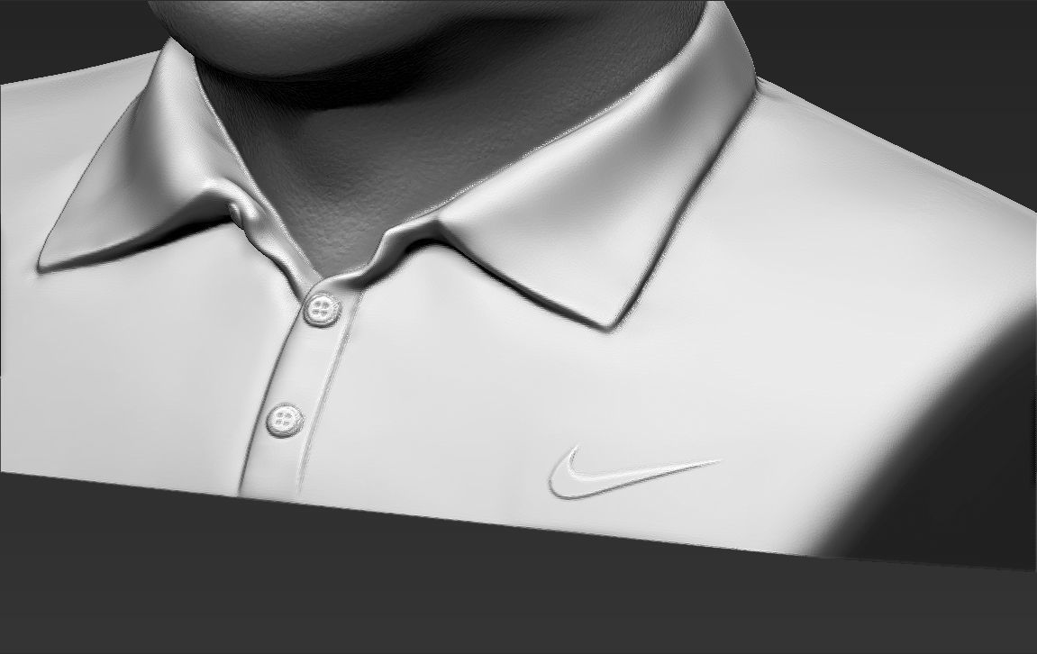 Tiger Woods bust ready for full color 3D printing 3D print model_53