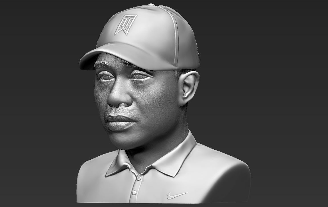 Tiger Woods bust ready for full color 3D printing 3D print model_27