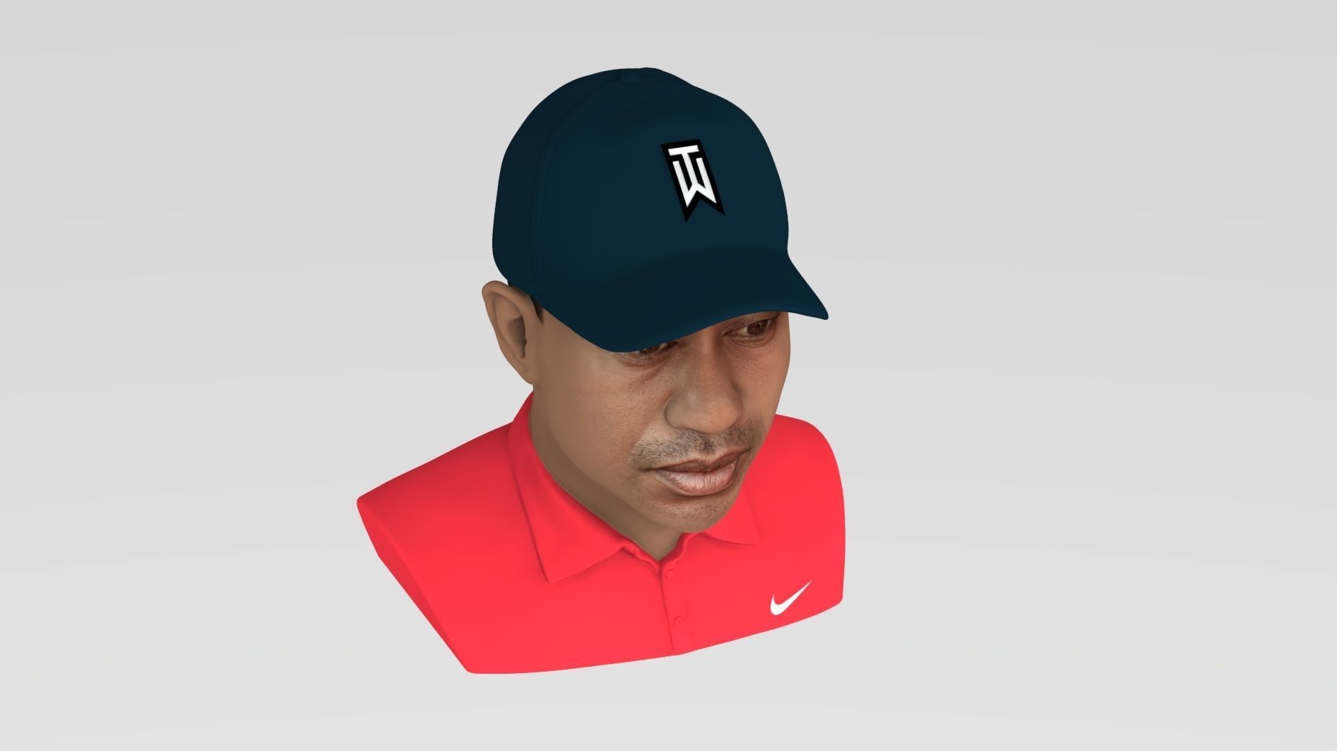 Tiger Woods bust ready for full color 3D printing 3D print model_12