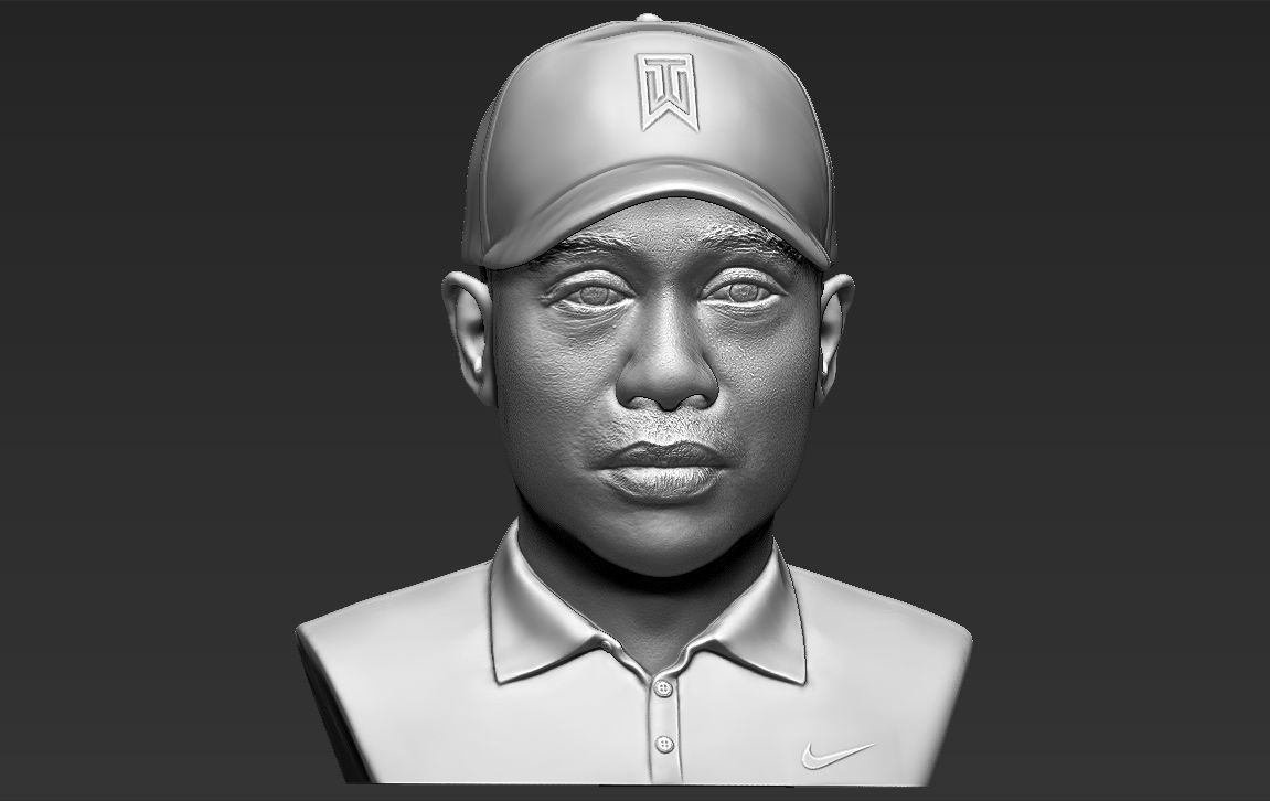 Tiger Woods bust ready for full color 3D printing 3D print model_39