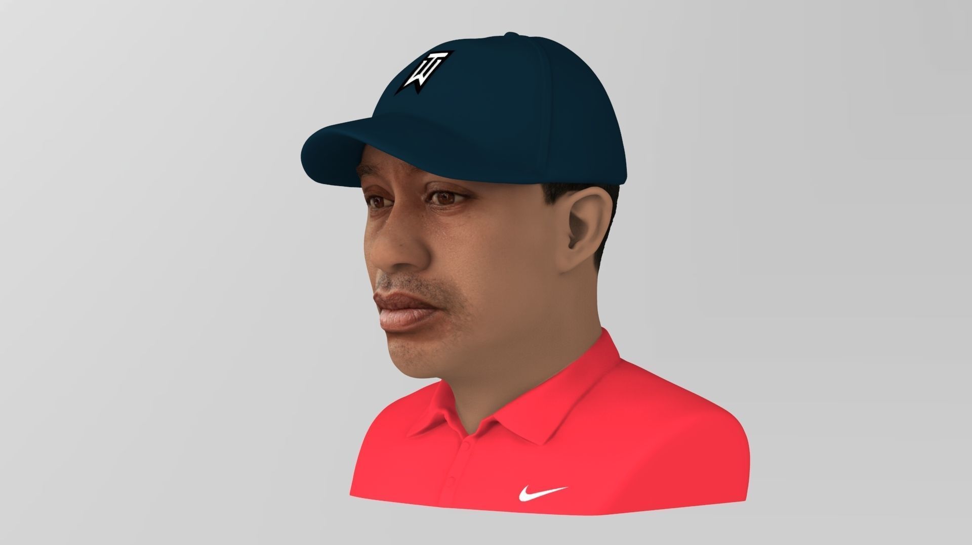 Tiger Woods bust ready for full color 3D printing 3D print model_2