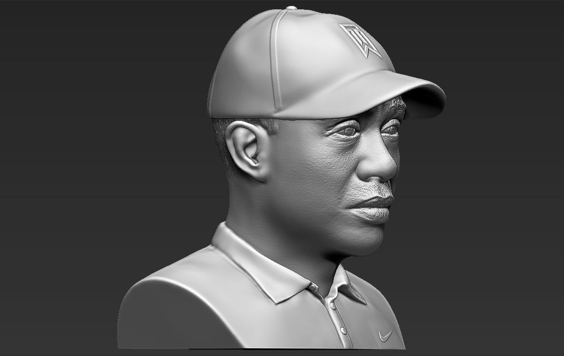 Tiger Woods bust ready for full color 3D printing 3D print model_36