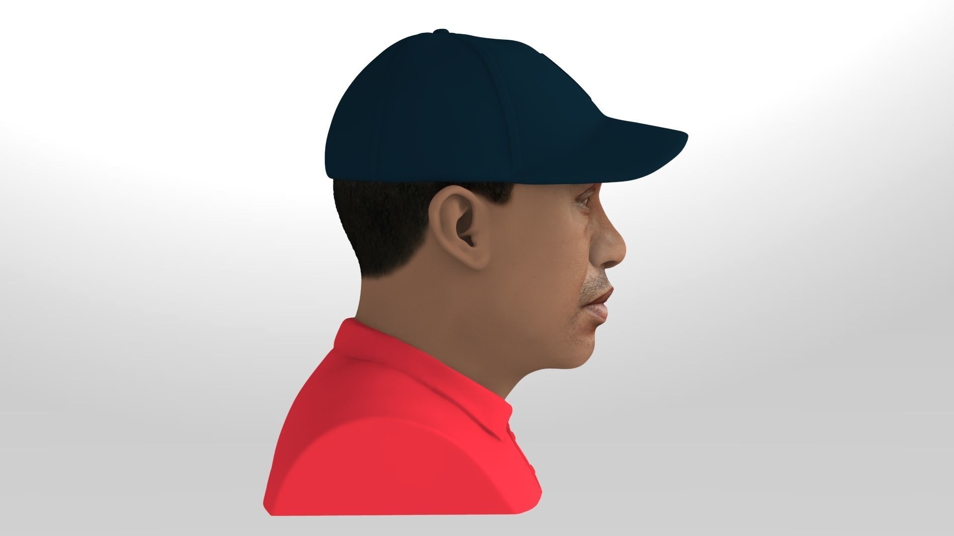 Tiger Woods bust ready for full color 3D printing 3D print model_7