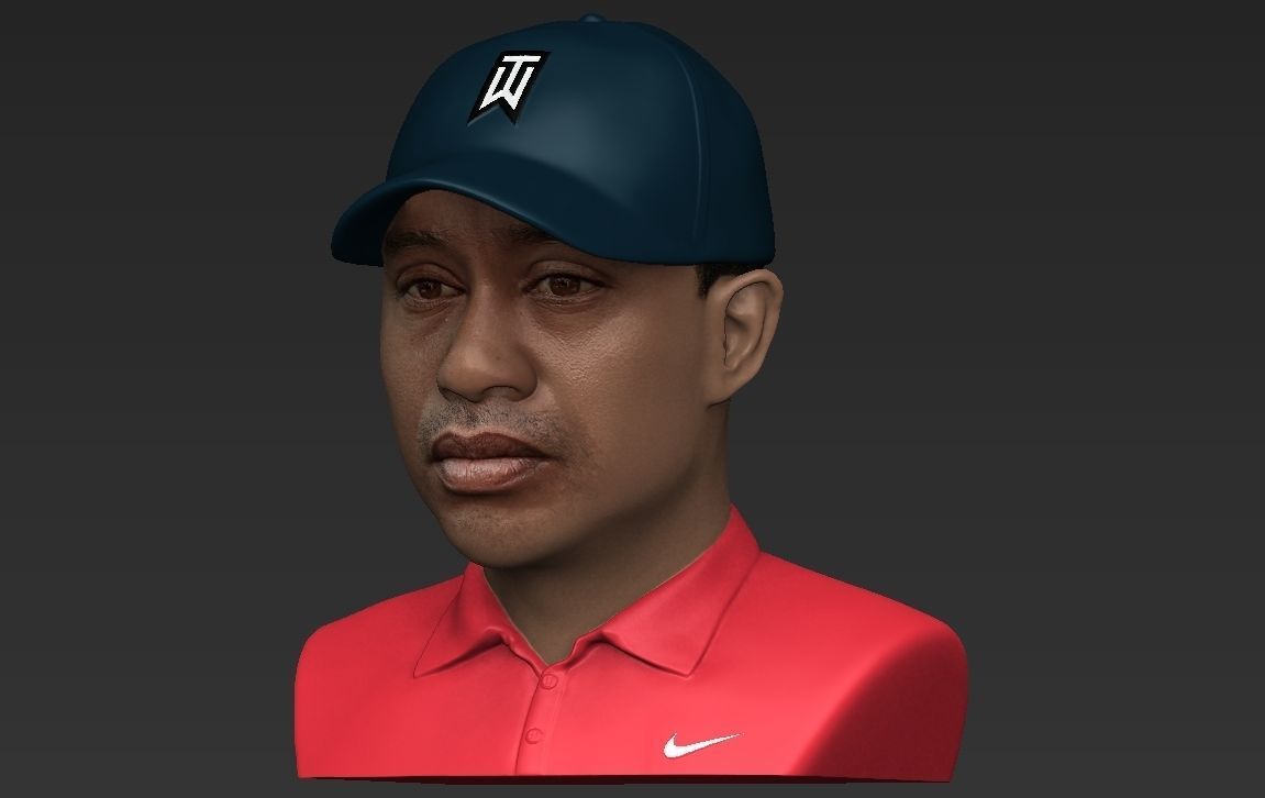 Tiger Woods bust ready for full color 3D printing 3D print model_20