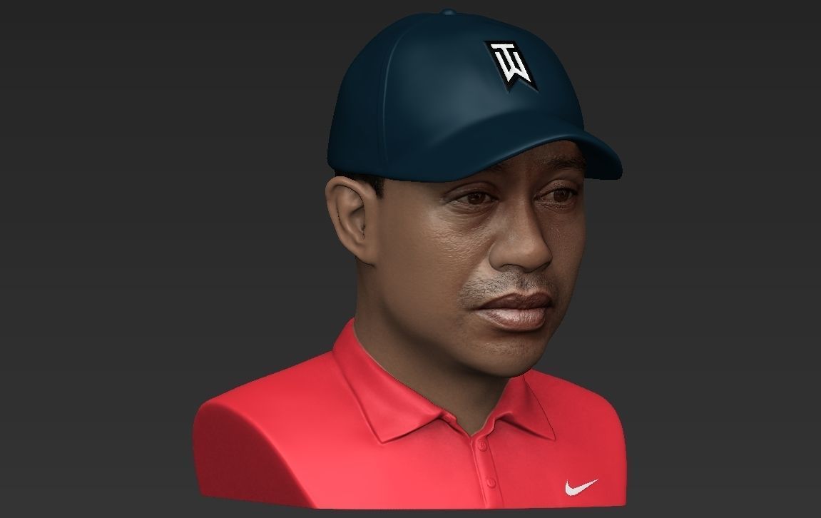 Tiger Woods bust ready for full color 3D printing 3D print model_21