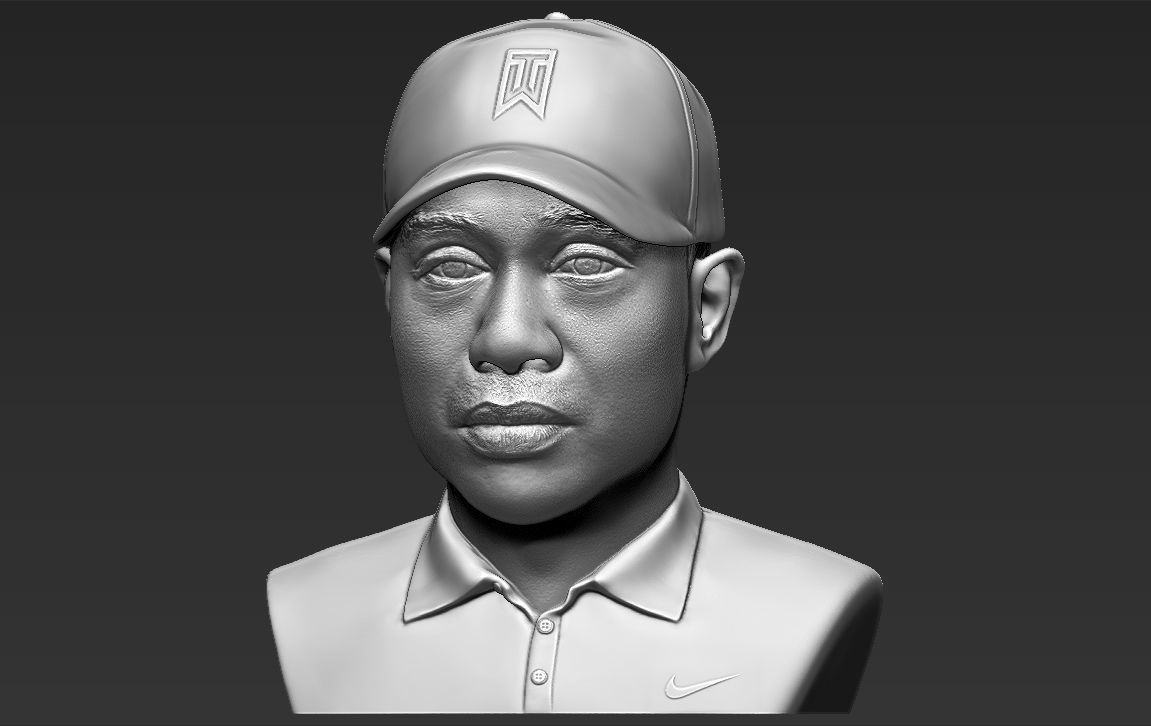 Tiger Woods bust ready for full color 3D printing 3D print model_26