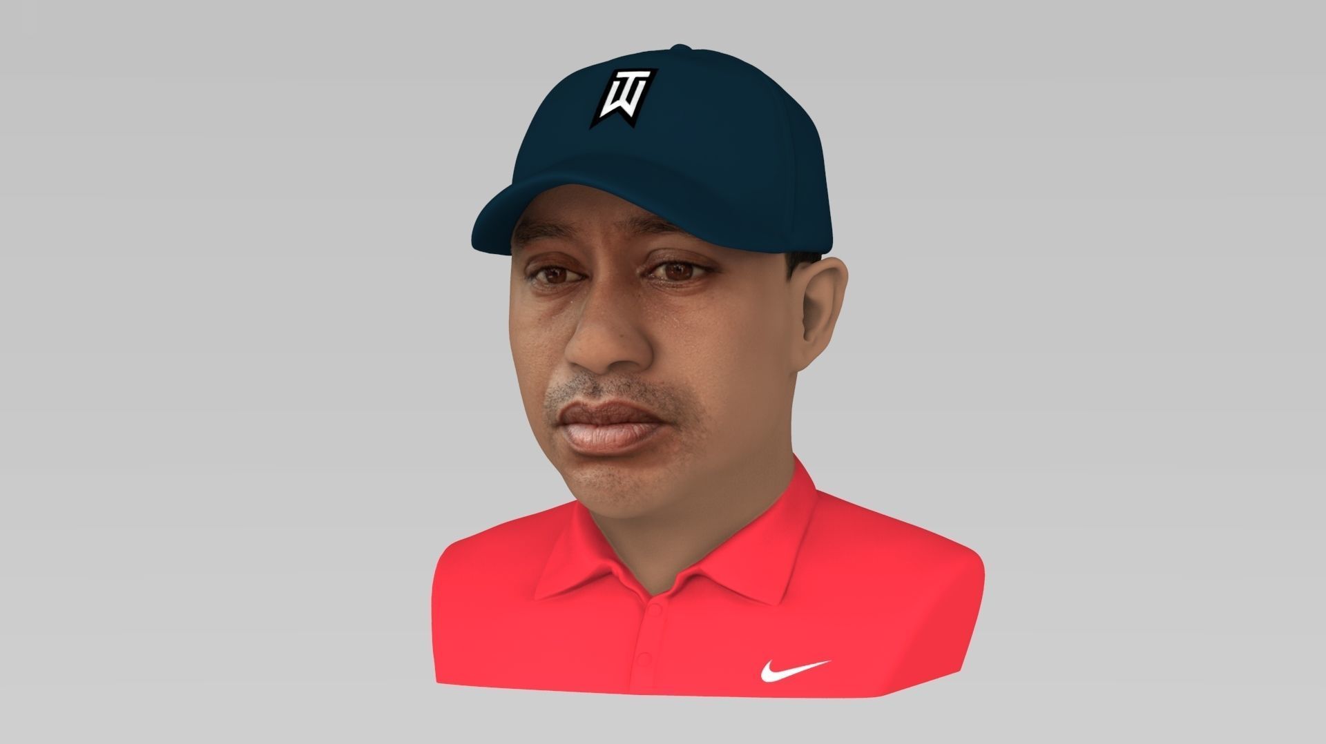 Tiger Woods bust ready for full color 3D printing 3D print model_1