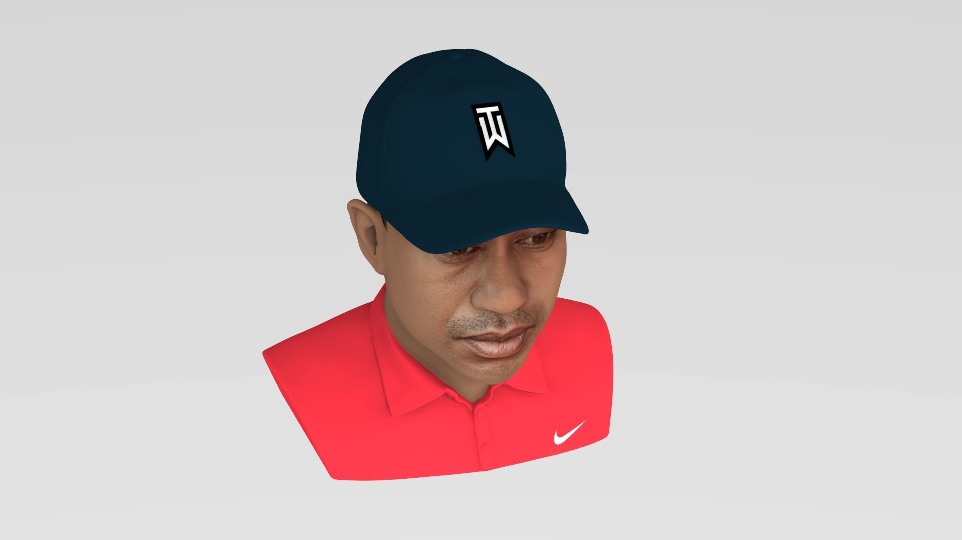 Tiger Woods bust ready for full color 3D printing 3D print model_14
