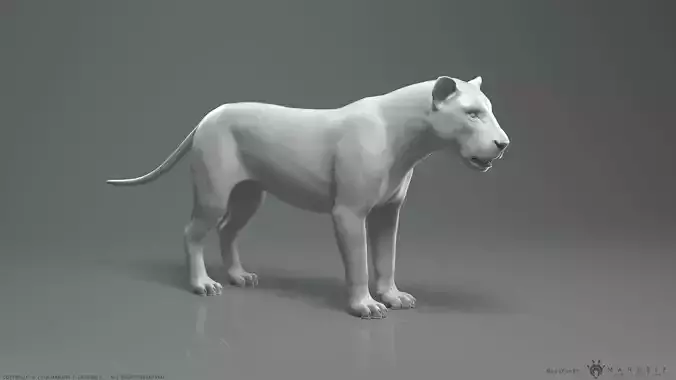 Lion - Highpoly Sculpture 3D model