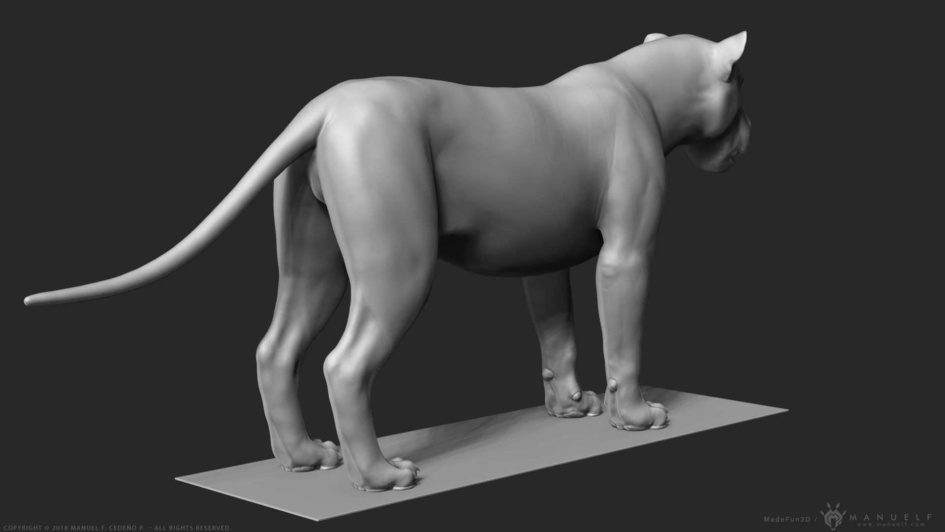 Lion - Highpoly Sculpture 3D model_7