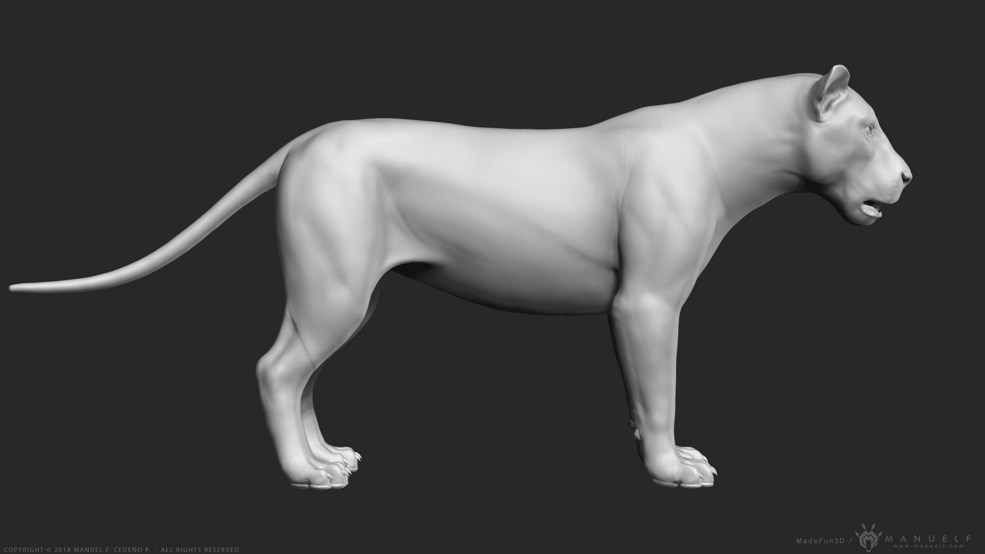 Lion - Highpoly Sculpture 3D model_8