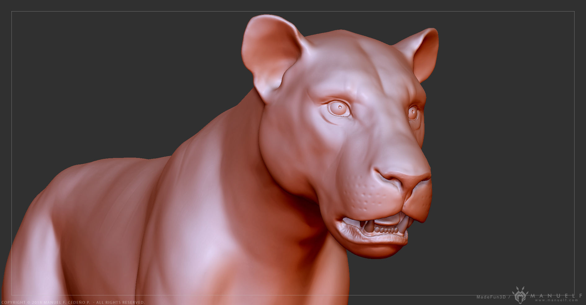 Lion - Highpoly Sculpture 3D model_4