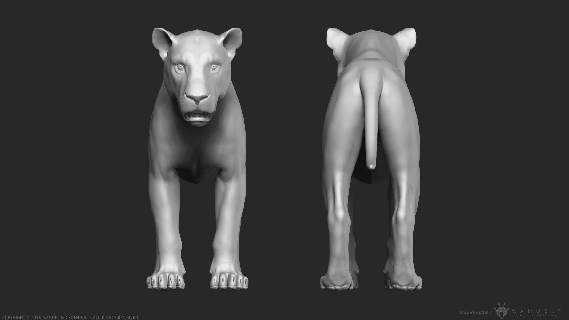 Lion - Highpoly Sculpture 3D model_13