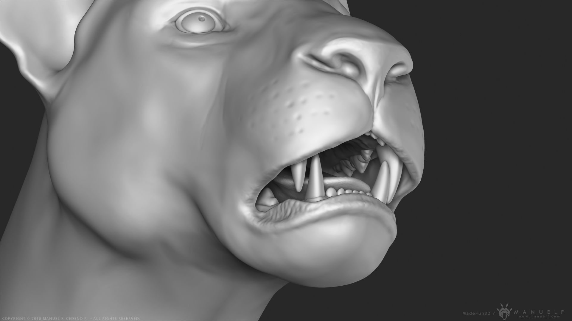 Lion - Highpoly Sculpture 3D model_15