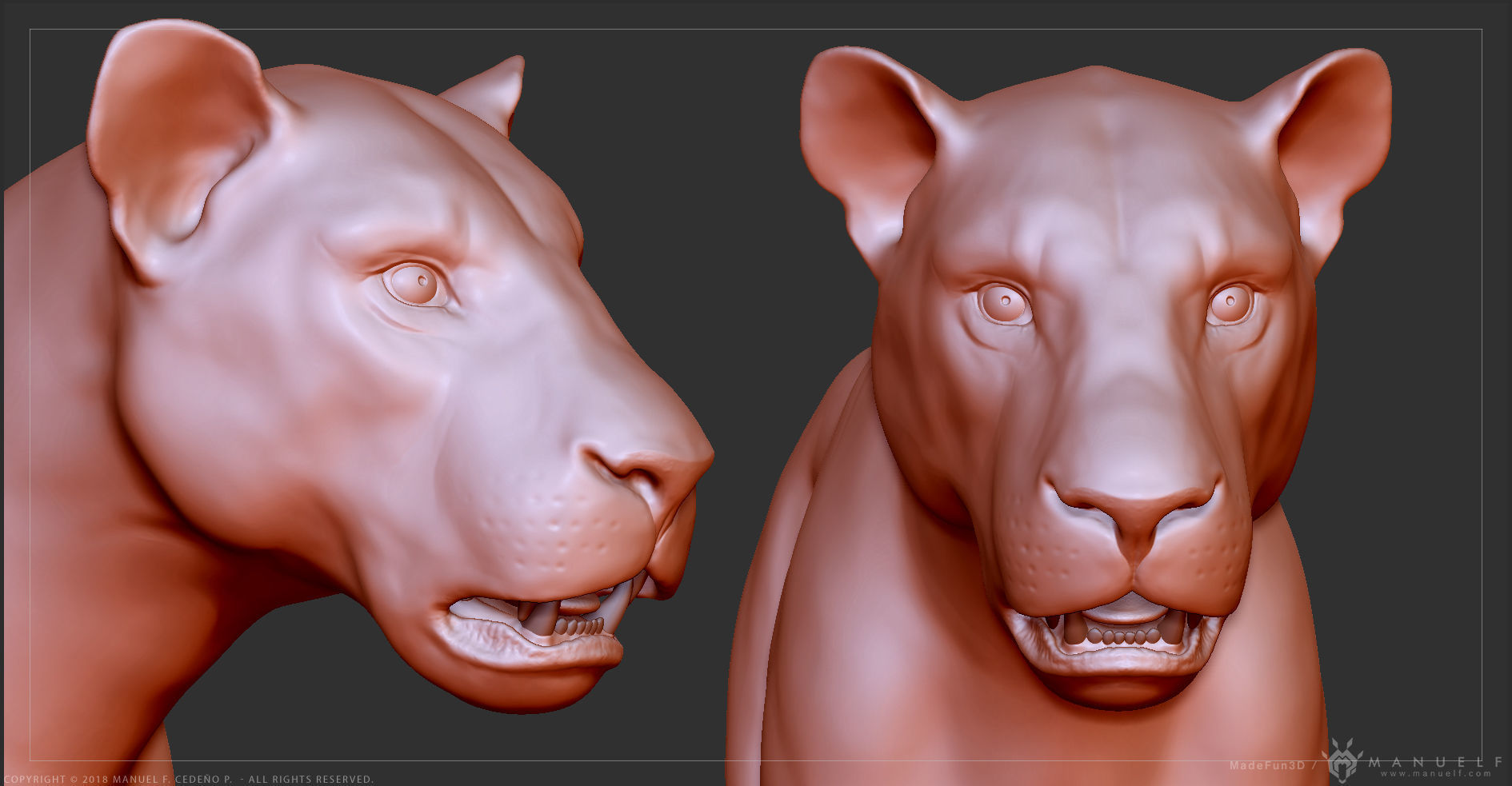 Lion - Highpoly Sculpture 3D model_3