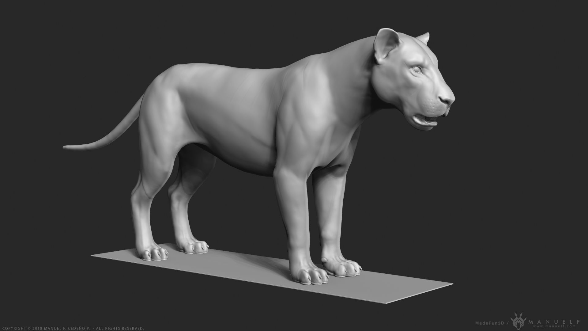 Lion - Highpoly Sculpture 3D model_1