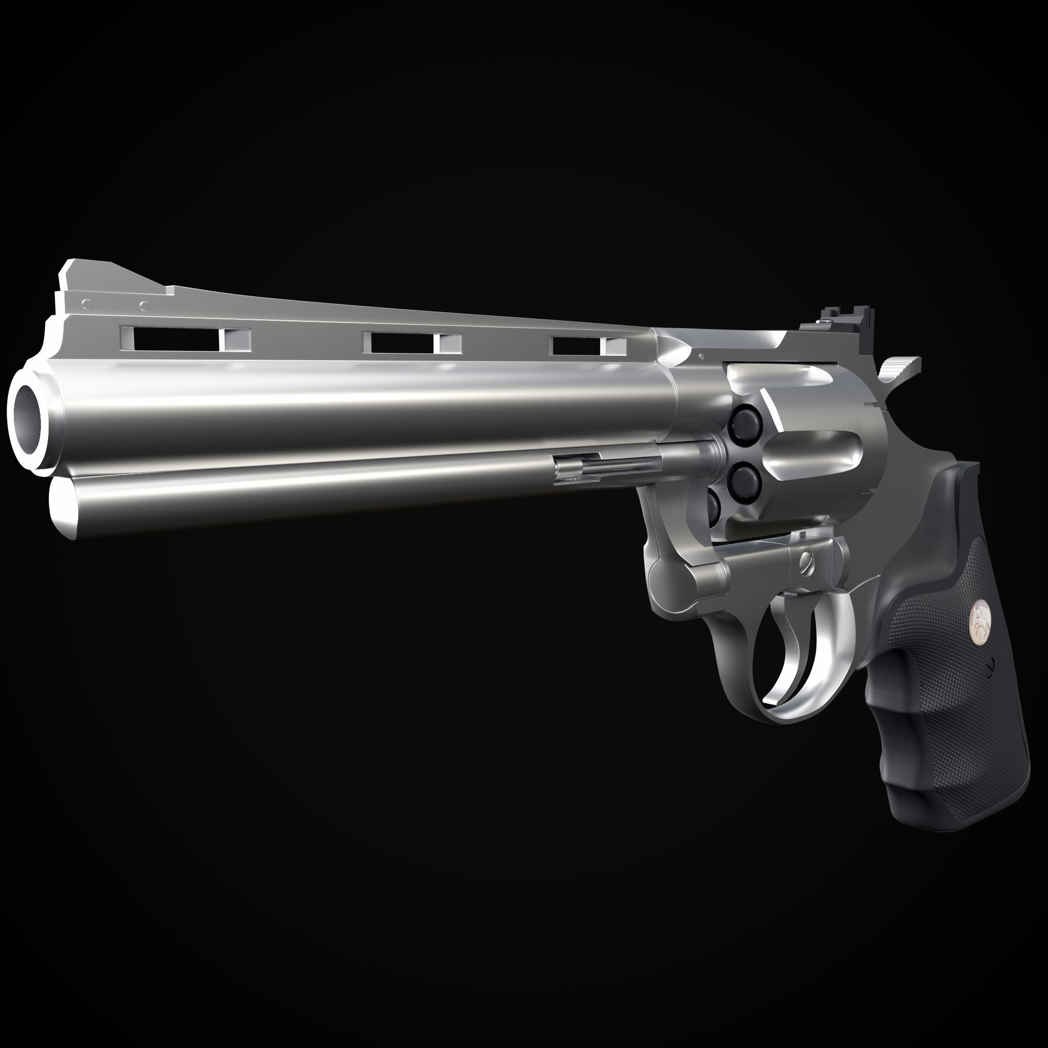 Gun case with a revolver Colt Python 357 3D model_2