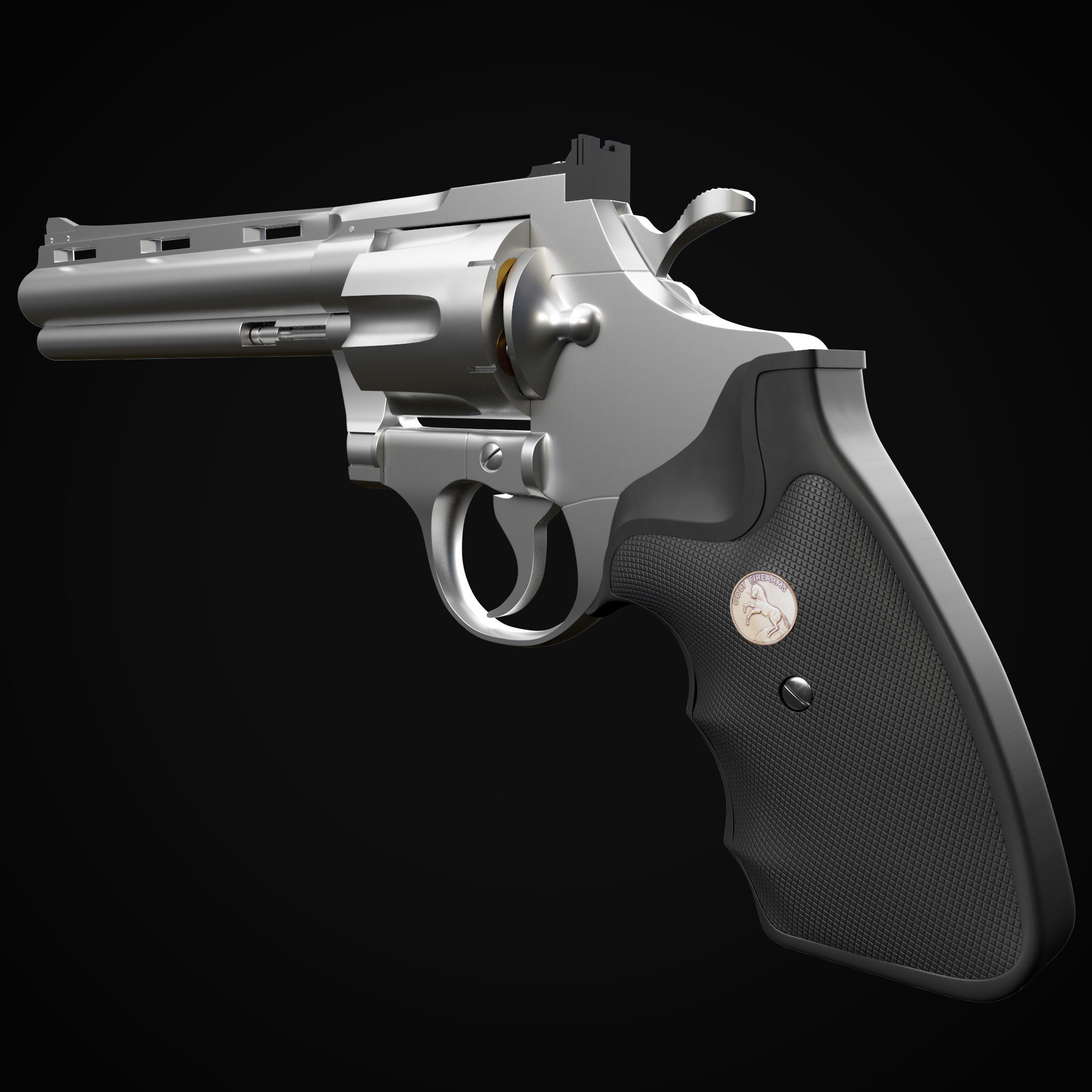 Gun case with a revolver Colt Python 357 3D model_4