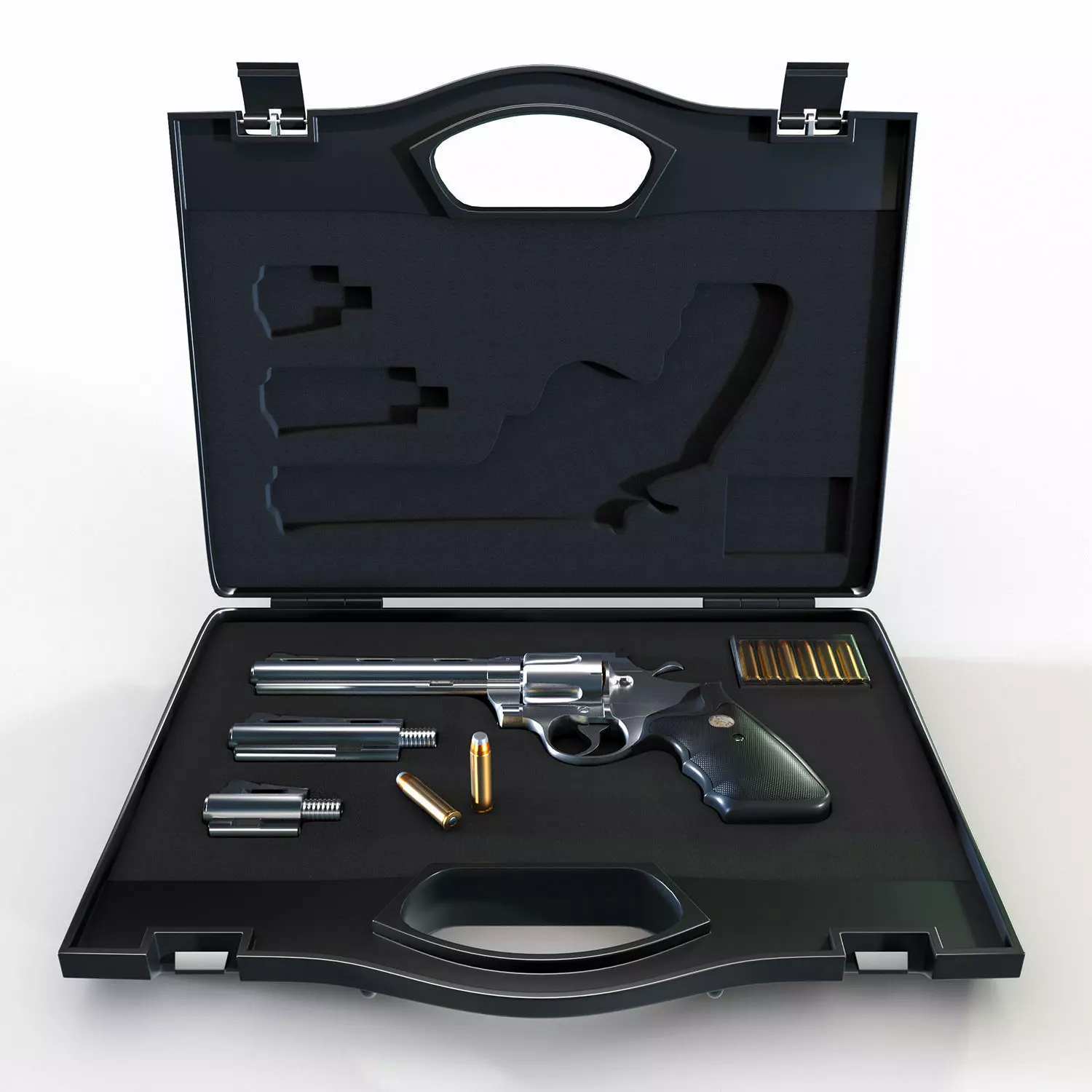 Gun case with a revolver Colt Python 357 3D model_0