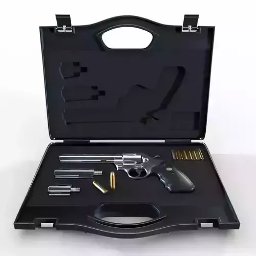 Gun case with a revolver Colt Python 357 3D model