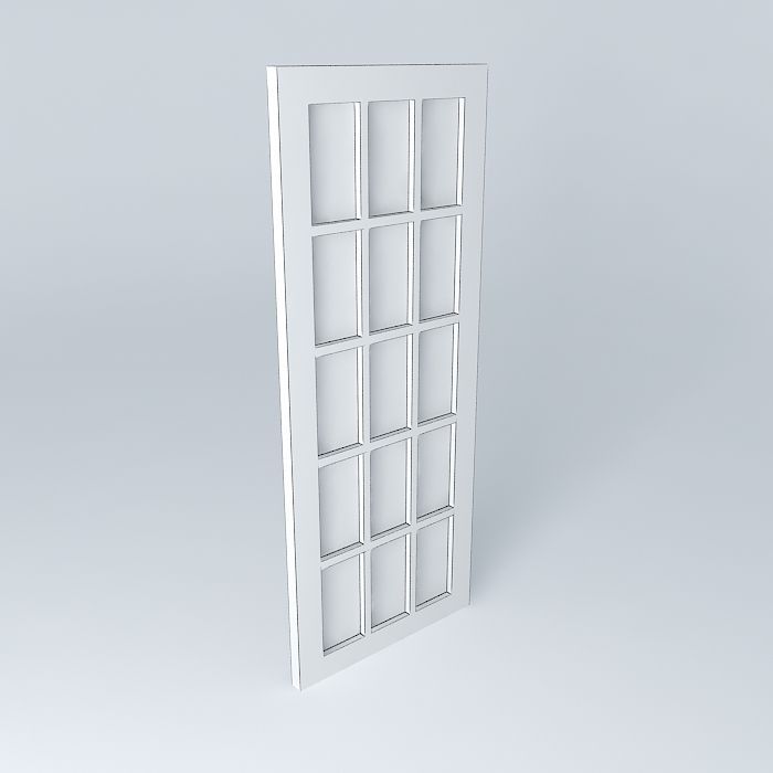 Bedroom door Free 3D model_3