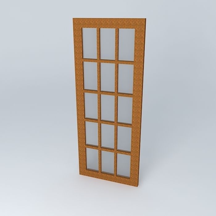 Bedroom door Free 3D model_1