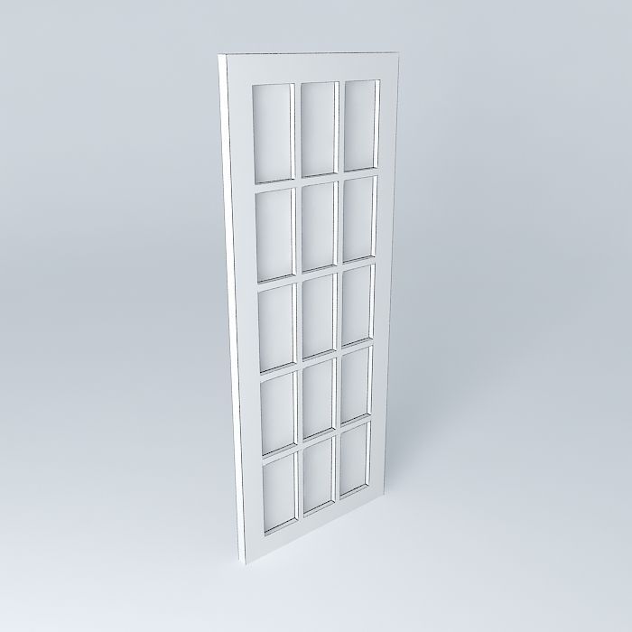 Bedroom door Free 3D model_4
