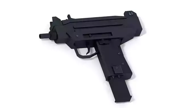 Lowpoly Micro Uzi Low-poly 3D model