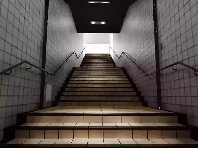 Stairway Model stairs leading up to subway station