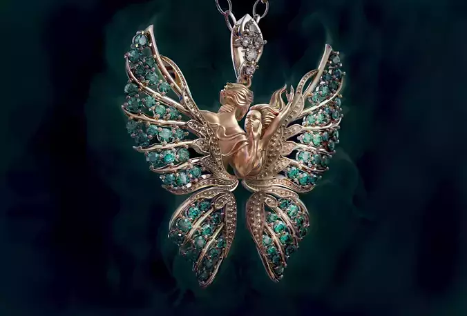 Pendant Magerit butterfly 3D print model
