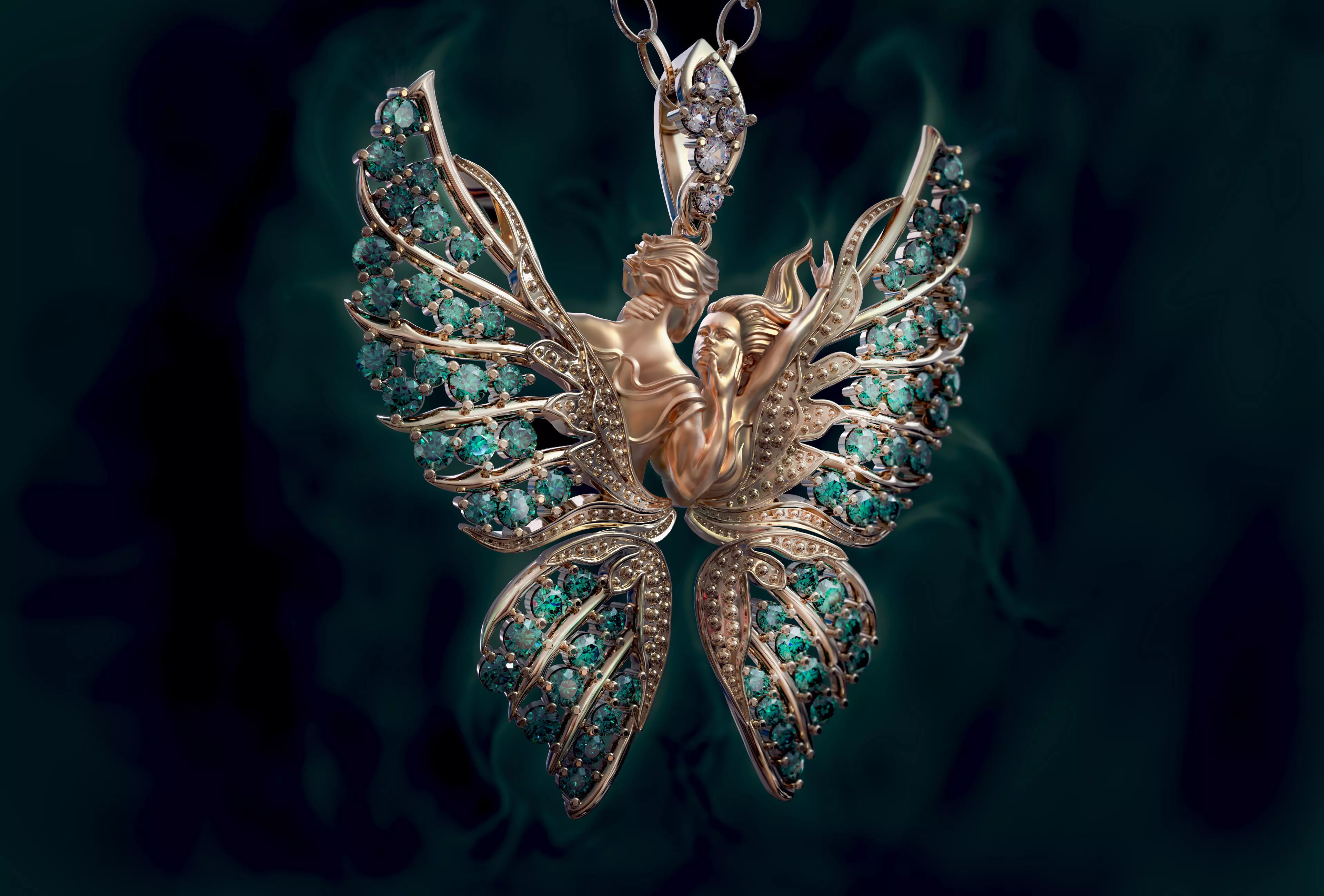 Pendant Magerit butterfly 3D print model_0