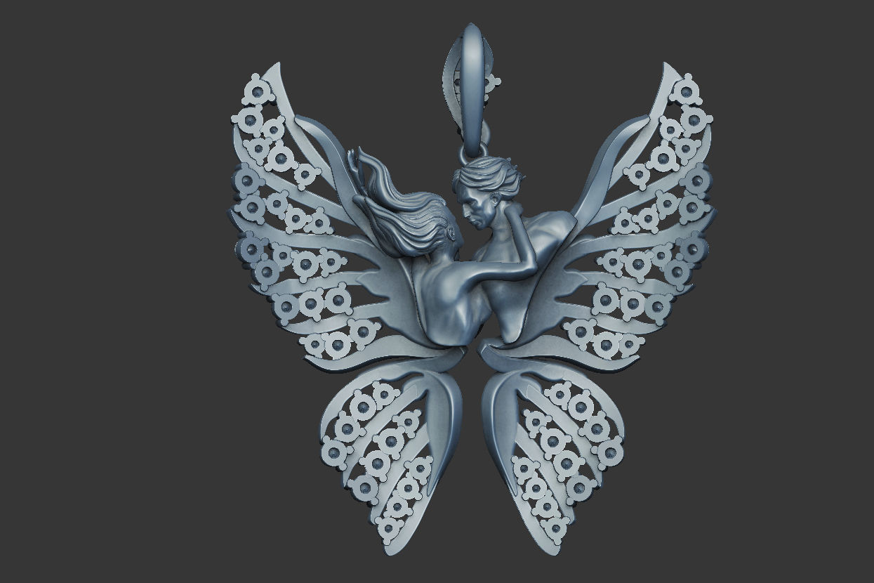 Pendant Magerit butterfly 3D print model_3