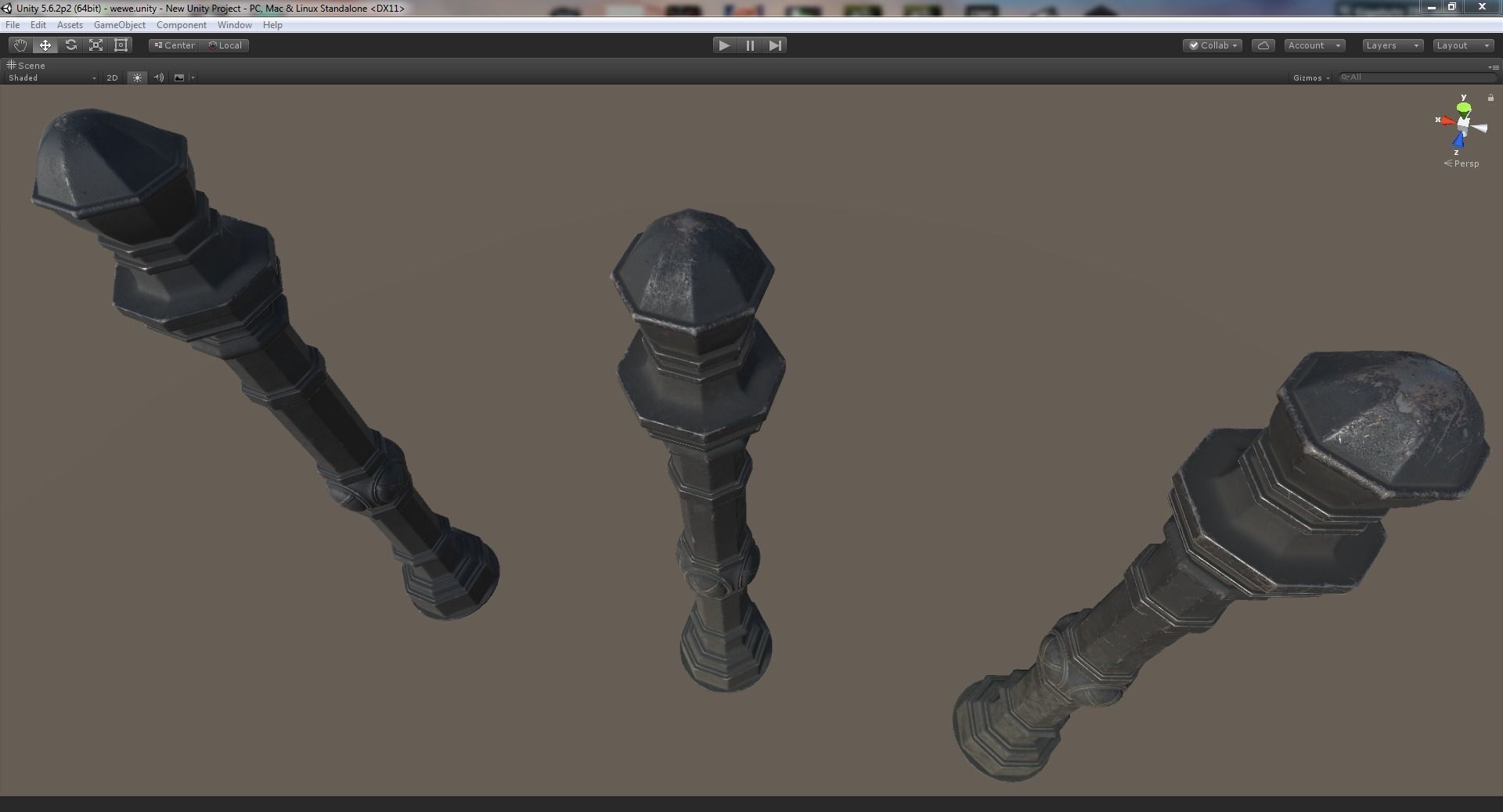 Barrier Bollard Pack 2 v3 Black Three Texture Options Low-poly 3D model_17