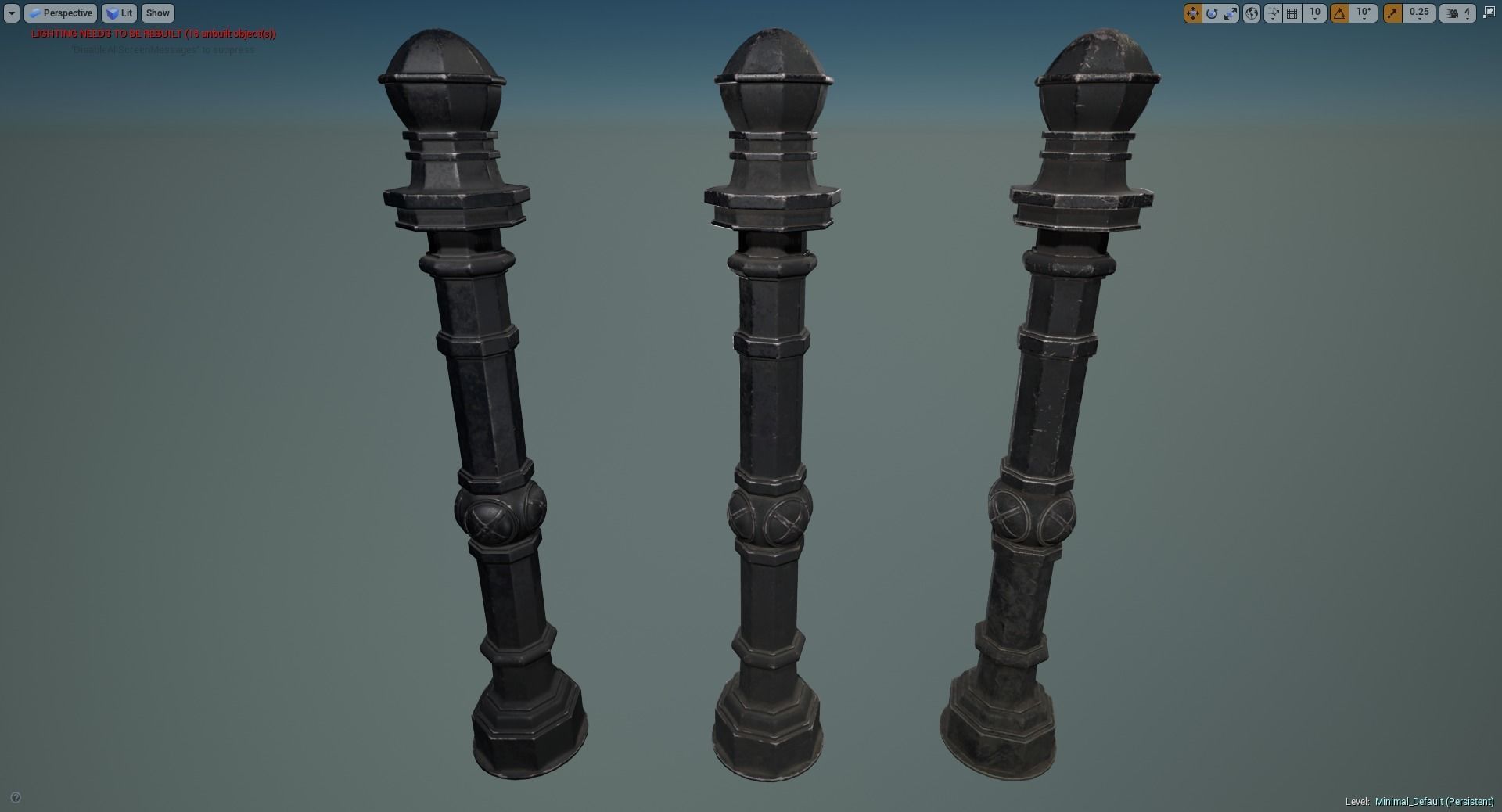 Barrier Bollard Pack 2 v3 Black Three Texture Options Low-poly 3D model_18