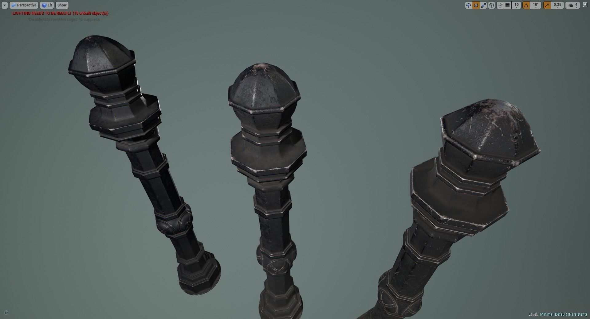 Barrier Bollard Pack 2 v3 Black Three Texture Options Low-poly 3D model_19