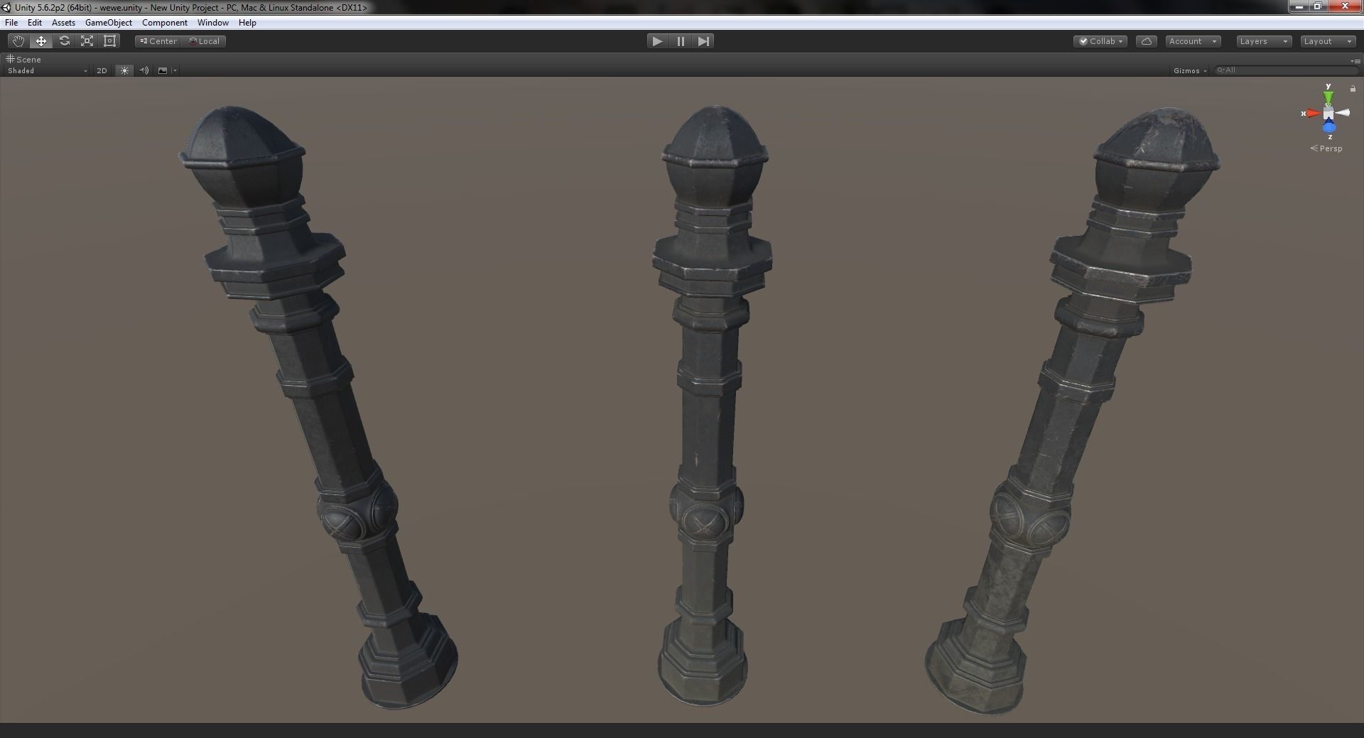 Barrier Bollard Pack 2 v3 Black Three Texture Options Low-poly 3D model_16