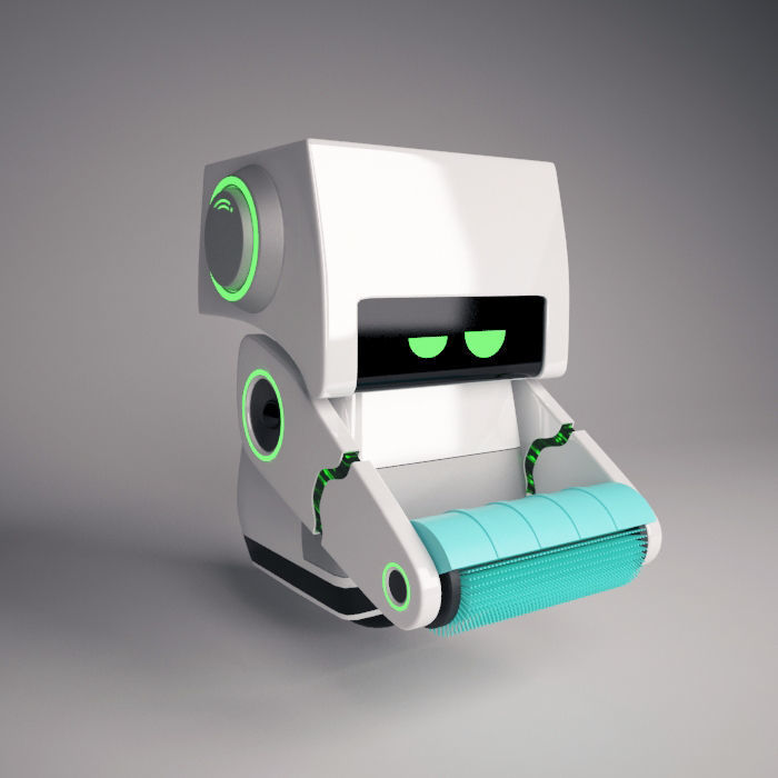 Cute robot 3D model_2