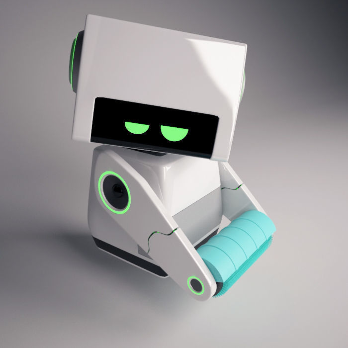 Cute robot 3D model_4