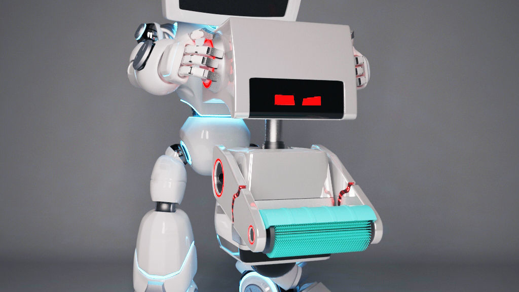 Cute robot 3D model_1