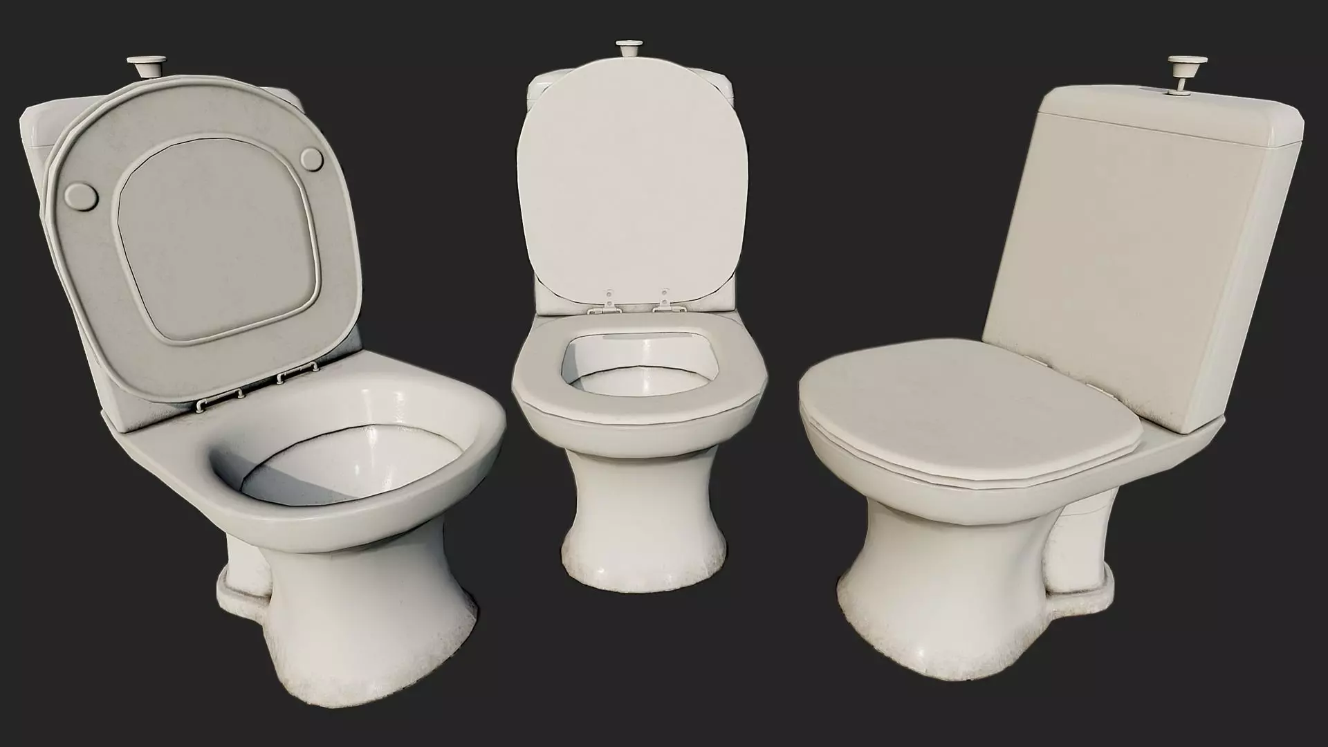Dirty Toilet PBR Low-poly 3D model