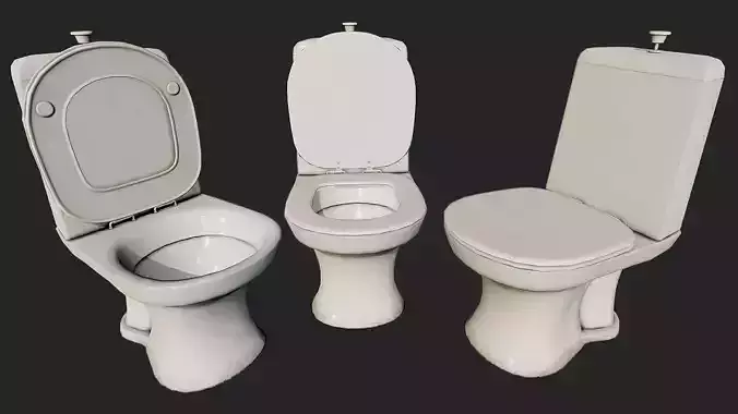 Dirty Toilet PBR Low-poly 3D model