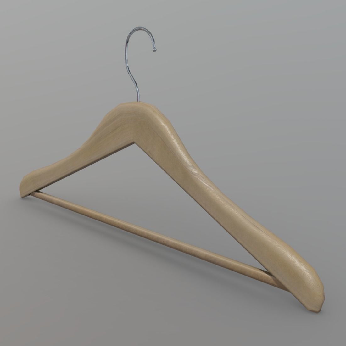 Hanger wooden Low-poly 3D model_3