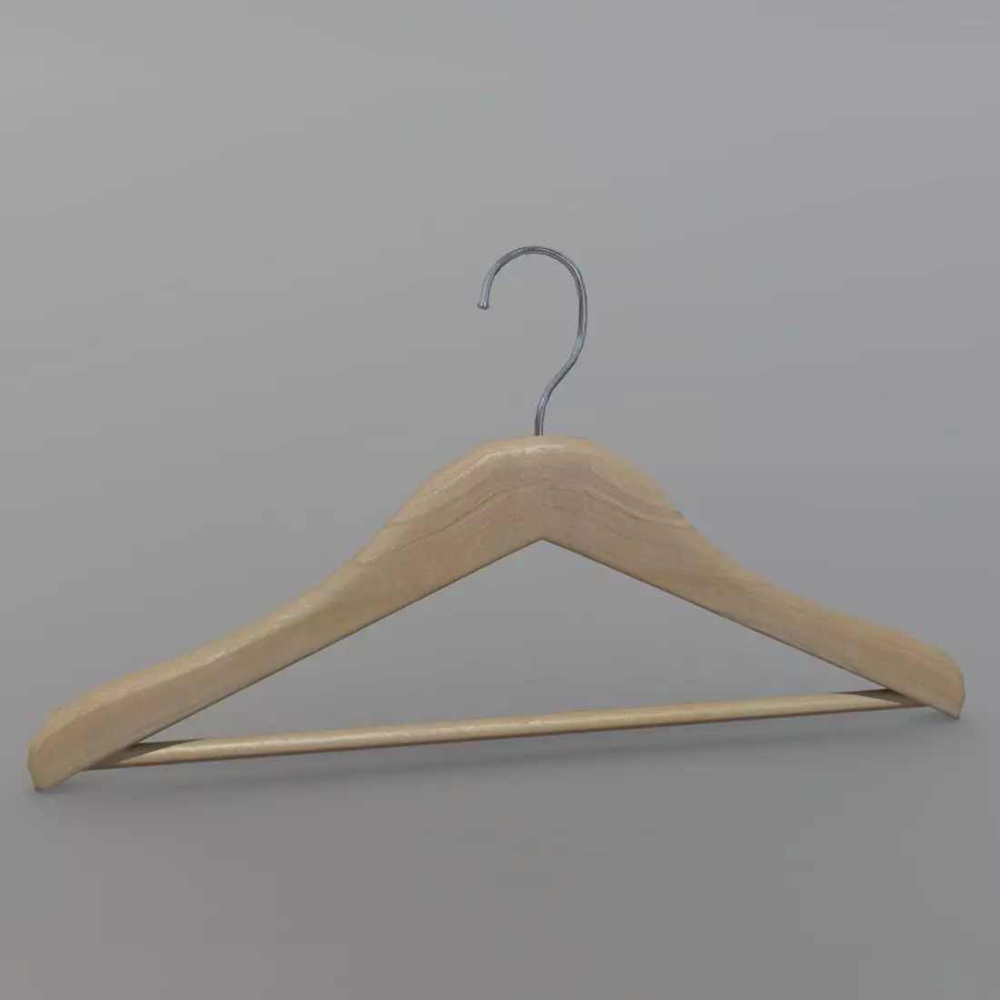 Hanger wooden Low-poly 3D model_0