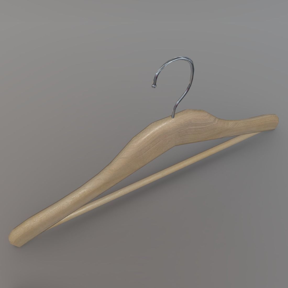 Hanger wooden Low-poly 3D model_4